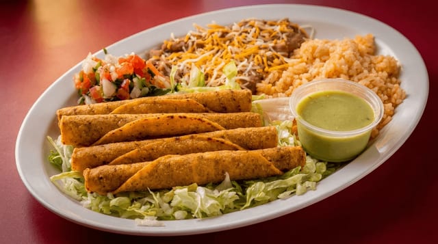 Beef Taquito Plate.