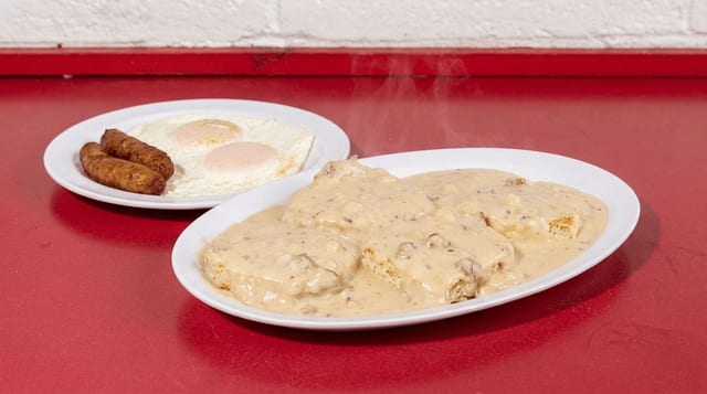 Biscuits & Gravy, Eggs & Meat Special.