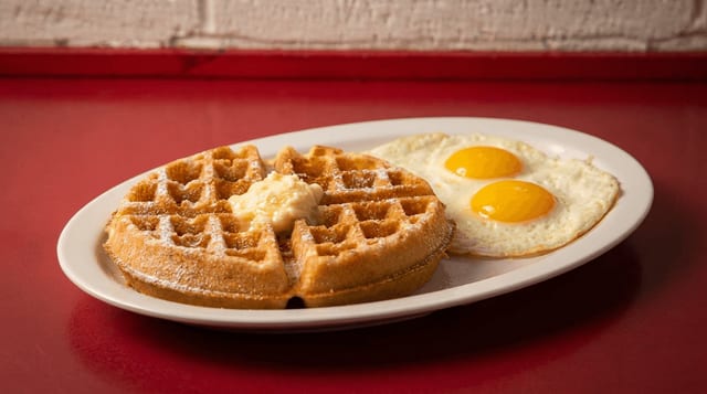 Waffles & Eggs.