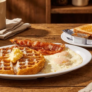 Waffles, Eggs & Meat Special